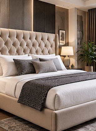 Custom upholstered bed