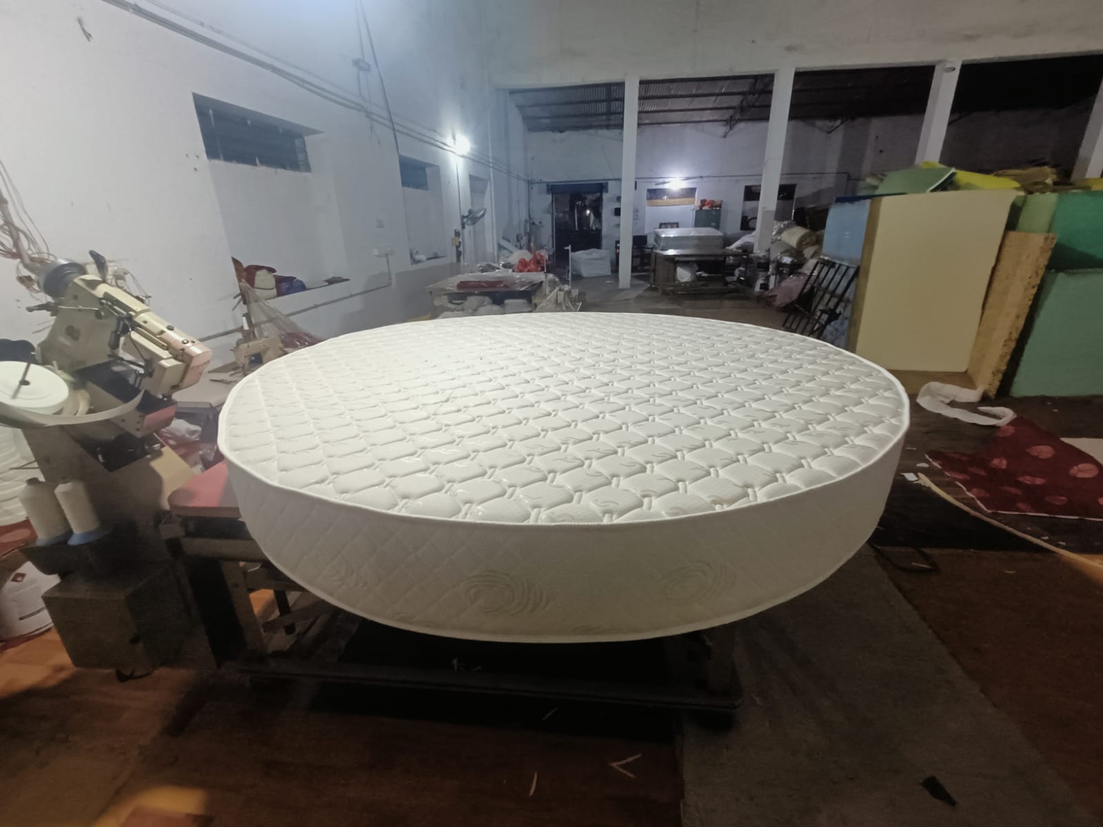 Round upholstered bed